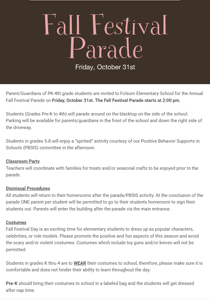 Fall Festival Parade